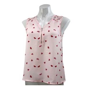 Lilly White Watermelon Print Sleeveless Top